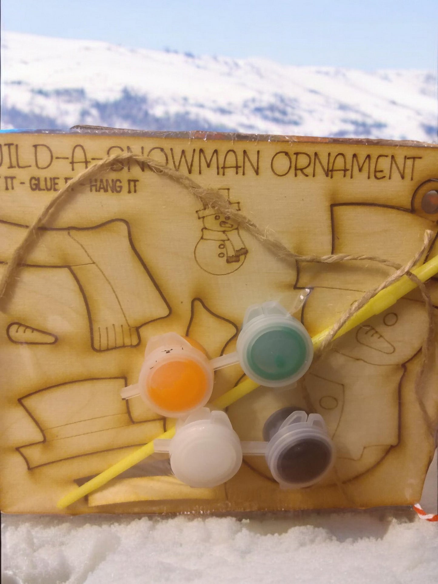 Paint kit, ornament, twine/magnet, paint and paint brush