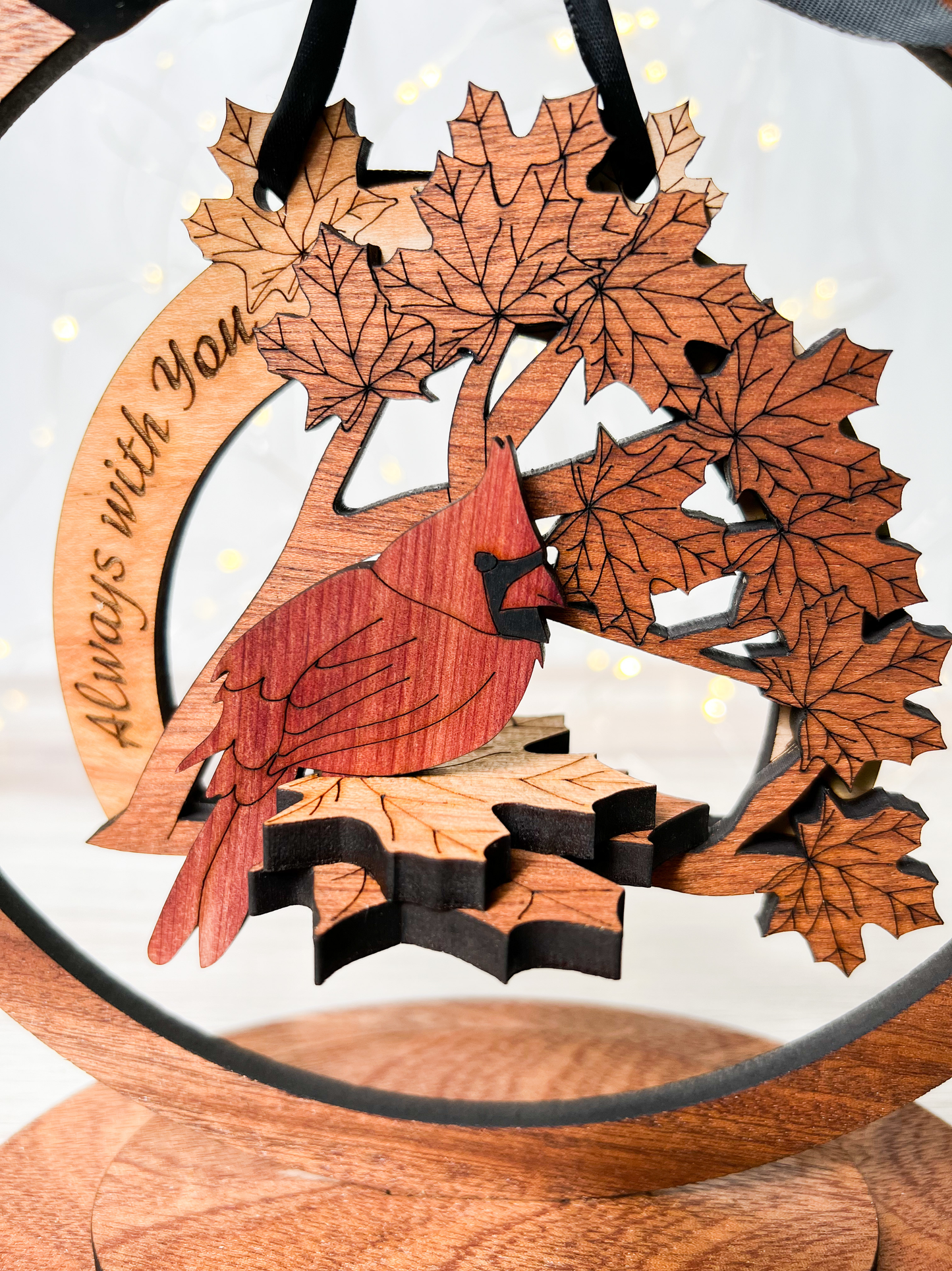 Cardinal Memorial ornament on stand