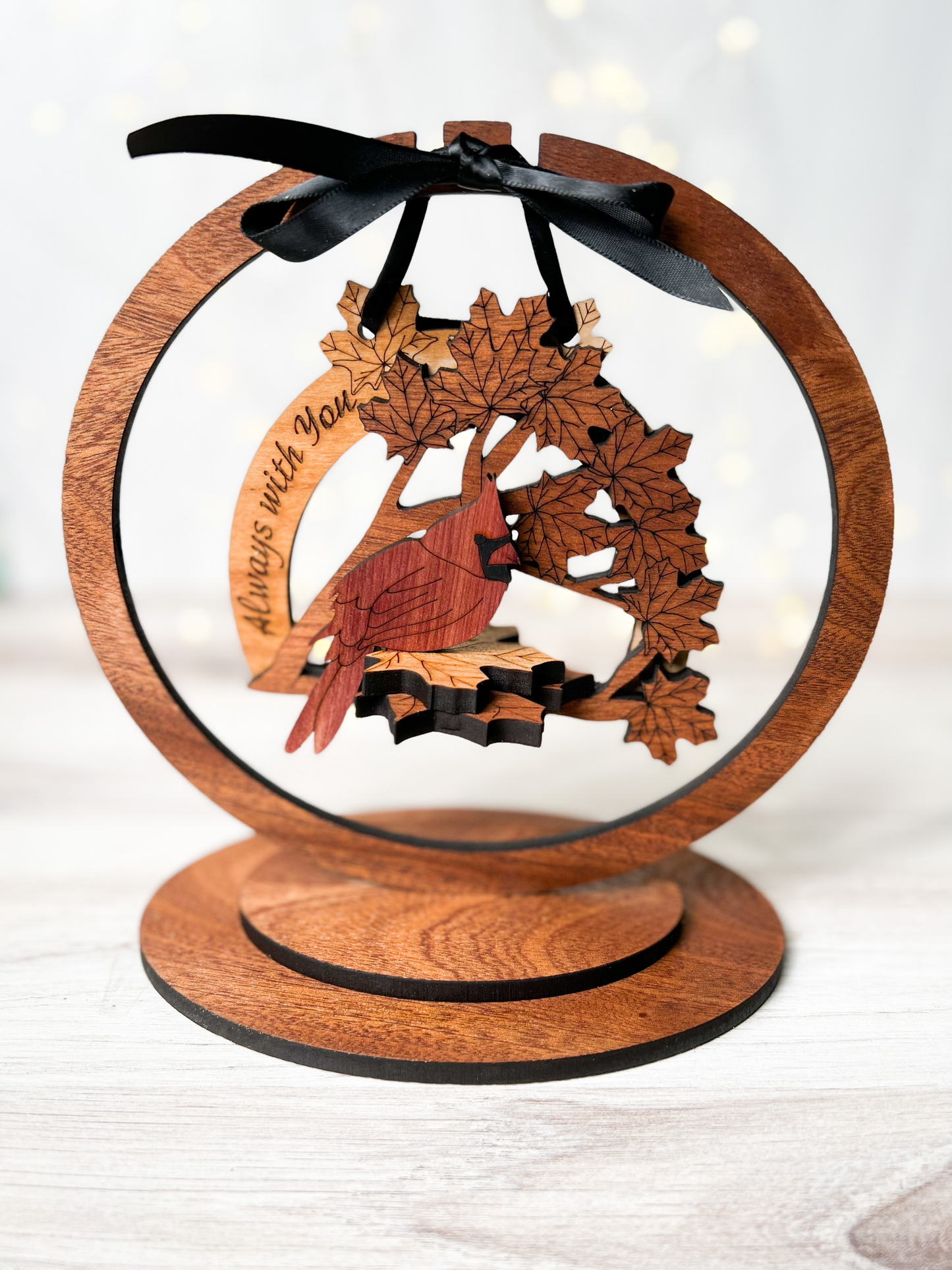 Cardinal Memorial ornament on stand