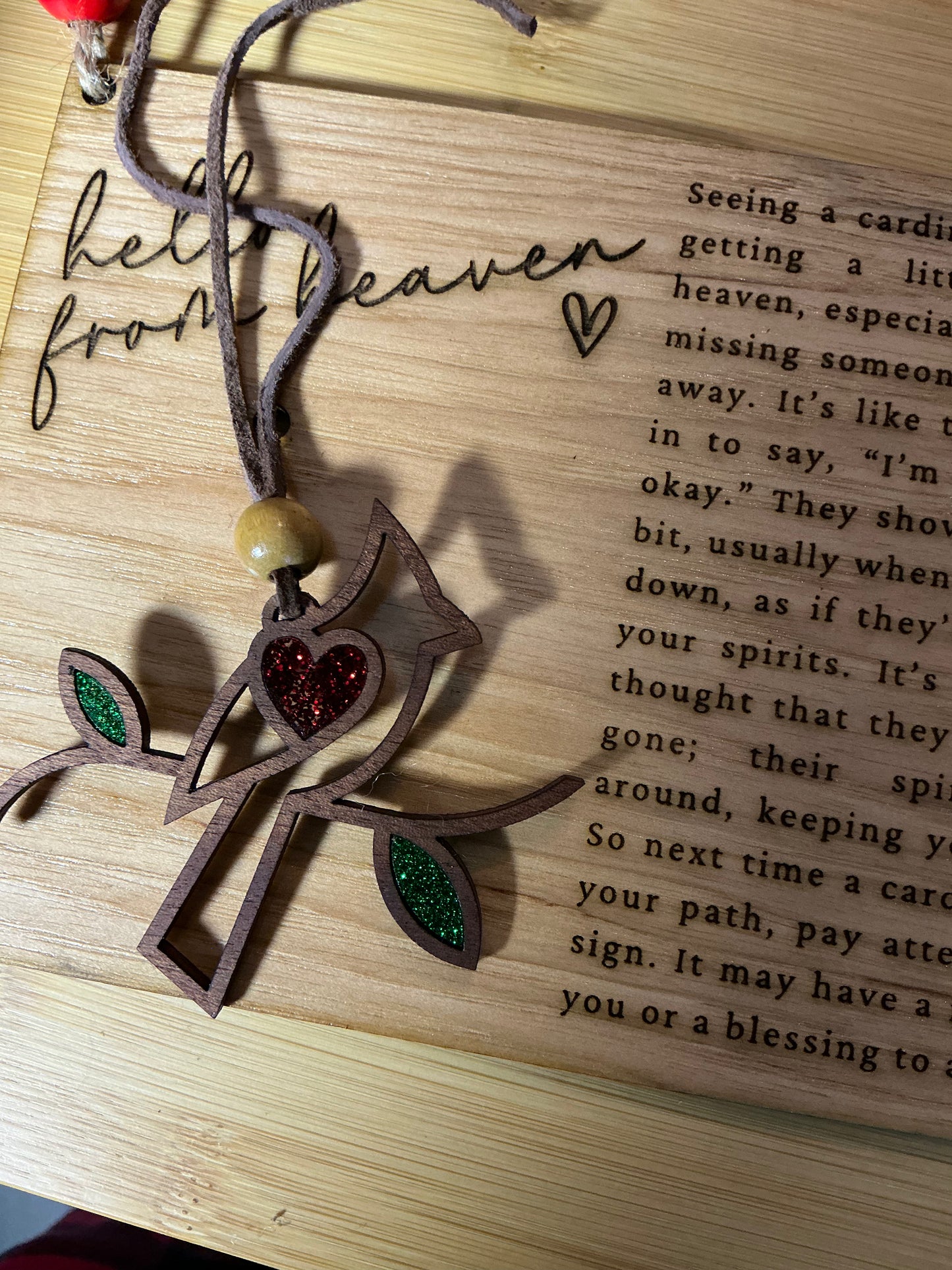 Heavenly visitor cardinal ornament and story