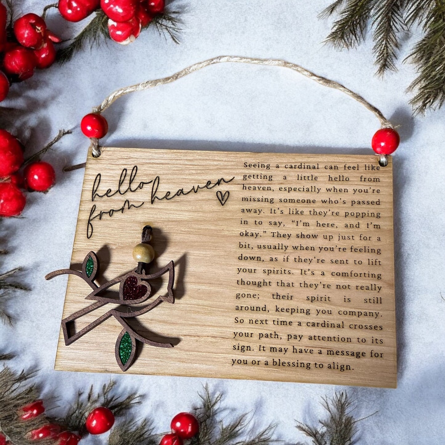 Heavenly visitor cardinal ornament and story