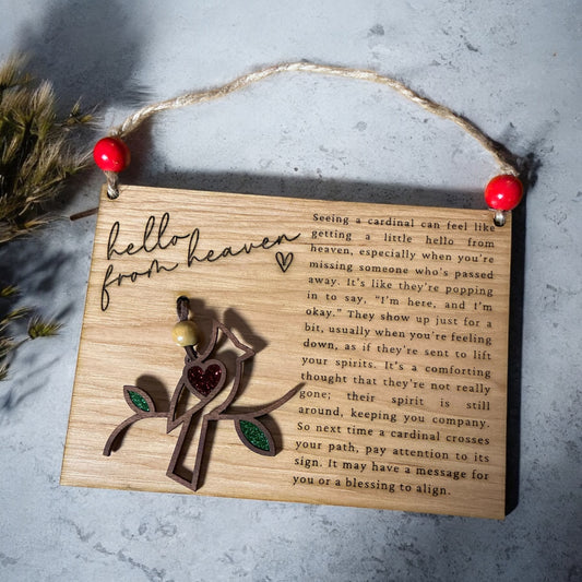 Heavenly visitor cardinal ornament and story