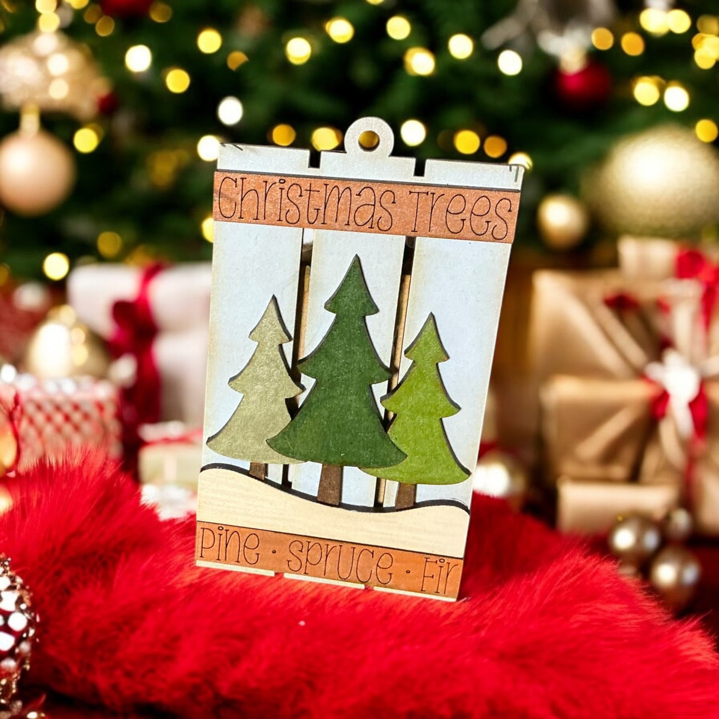 Pallet style gift card ornaments