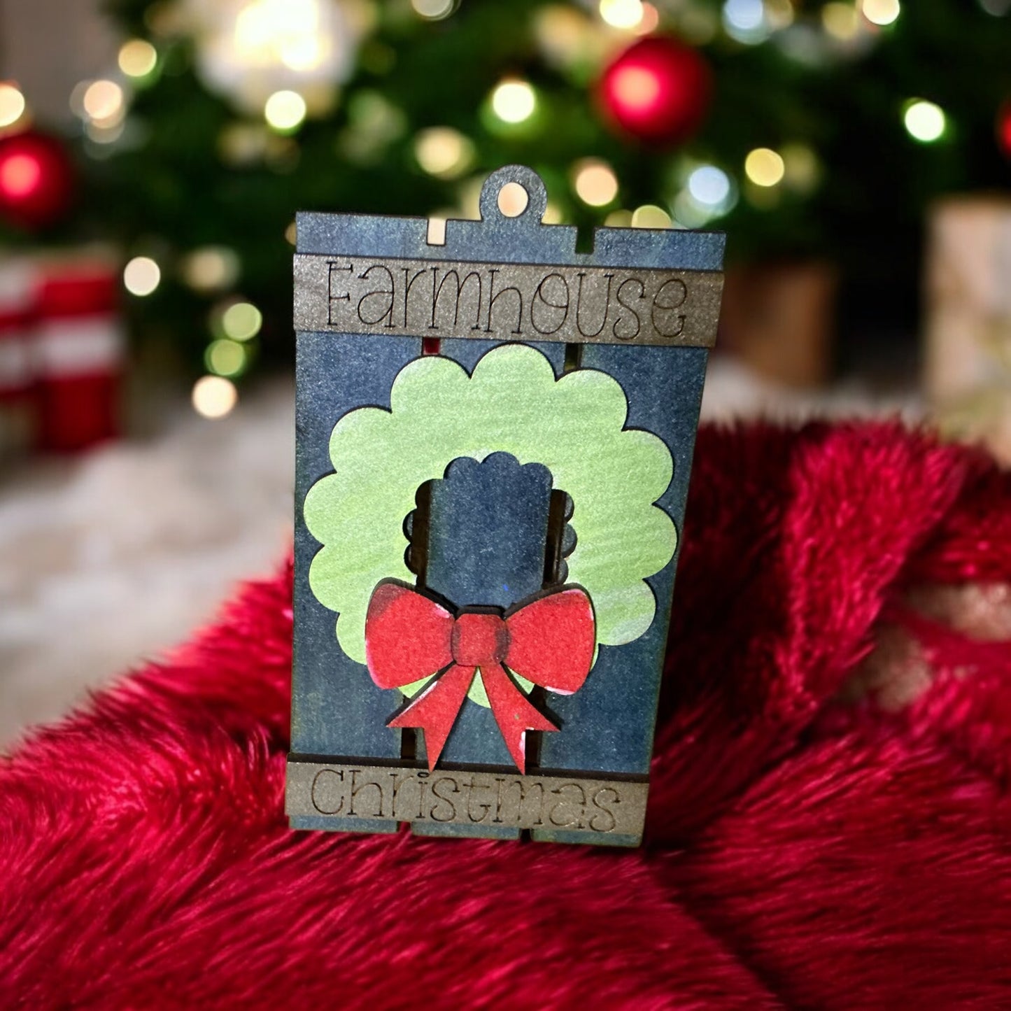 Pallet style gift card ornaments
