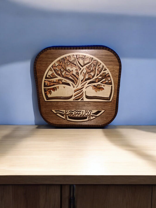 Wooden Family tree shelf sitter