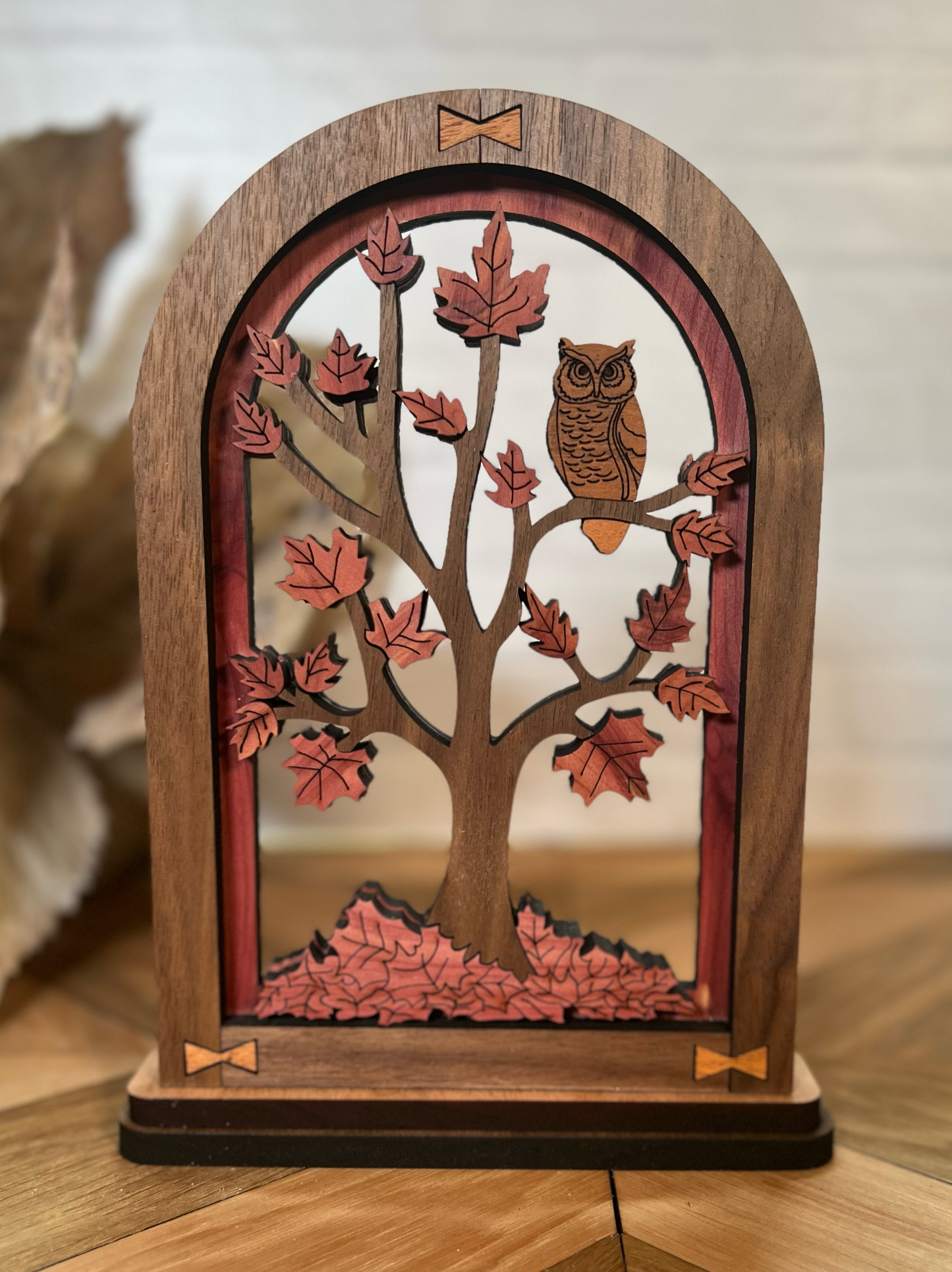 Fall Arch Shelf Sitter Owl in Tree